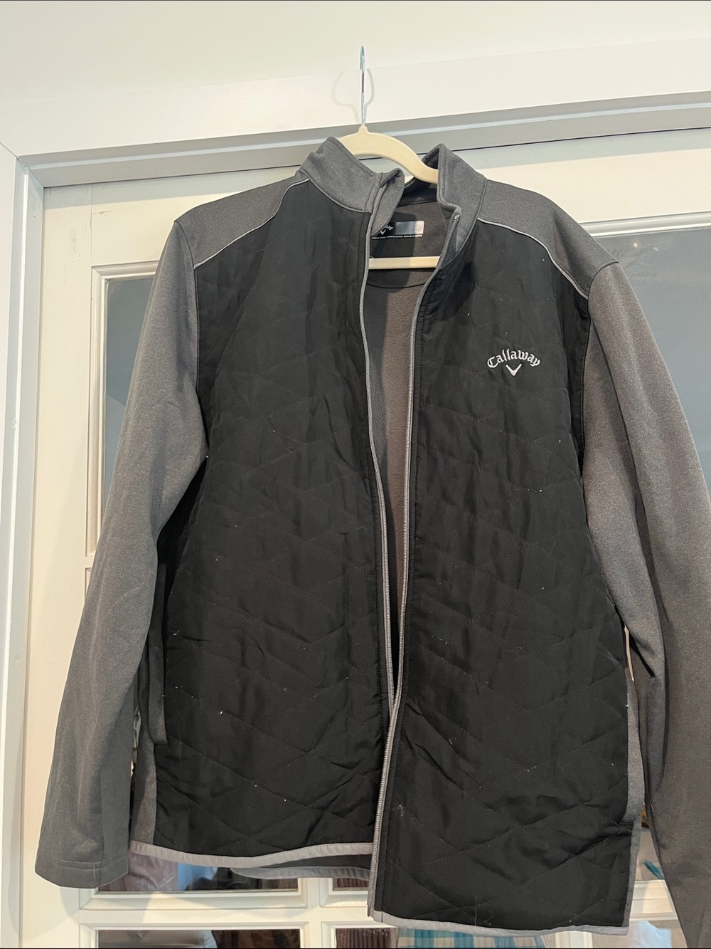Callaway Men's Black and Gray Quilted Performance Jacket